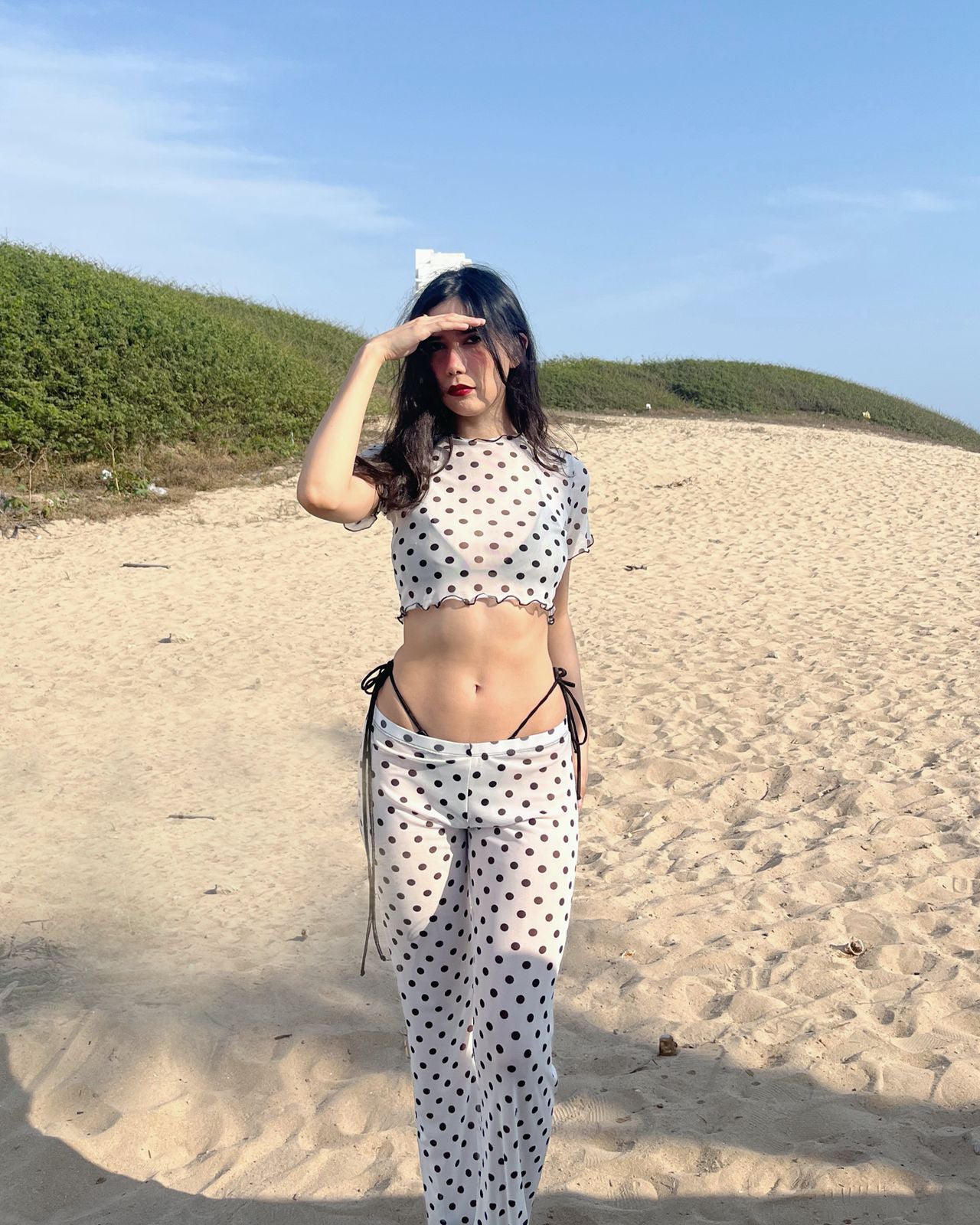 POLKA DOTS MESH PANTS  image 0