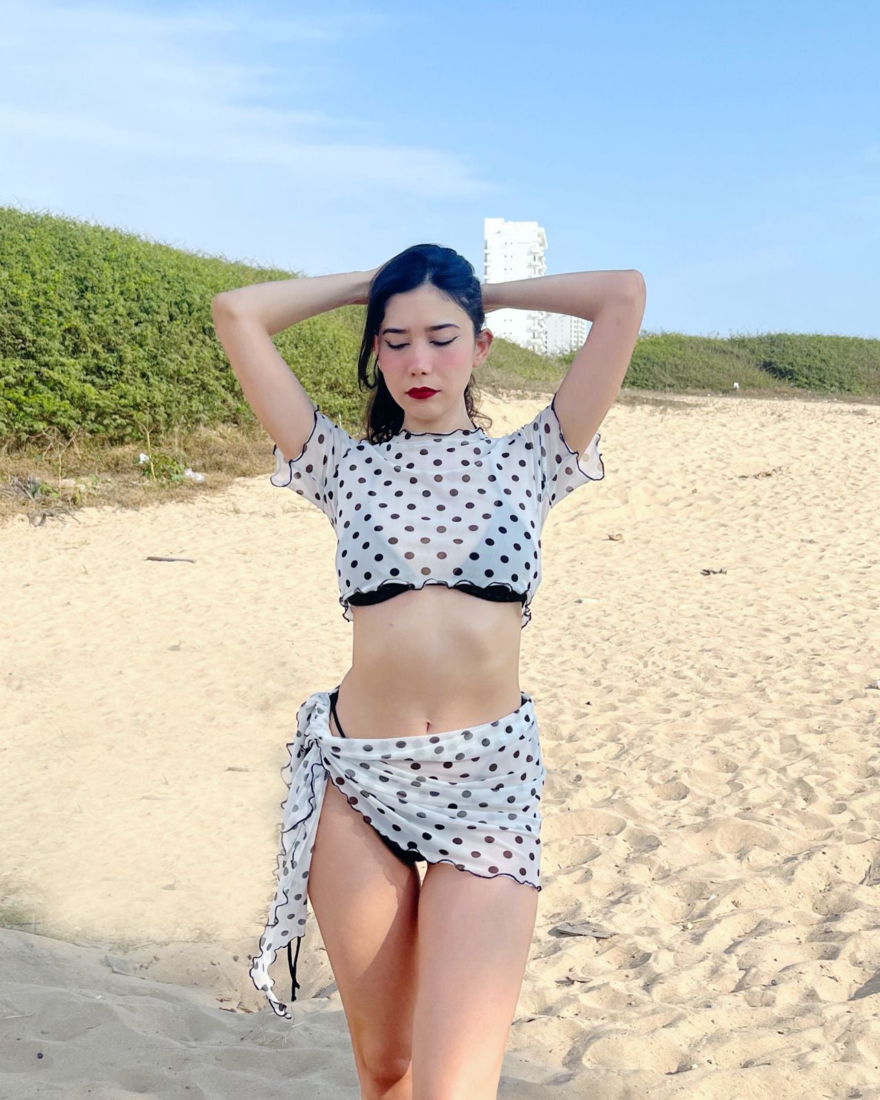 POLKA DOTS MESH BABY TEE  image 0